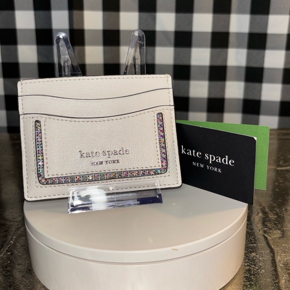 kate spade Handbags - Kate Spade Morgan Crystal Inlay Ivory Cardholder NWT